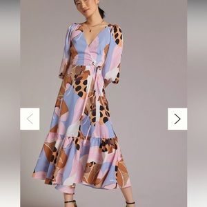 NWT Anthropologie Bloom Wrap Midi Dress